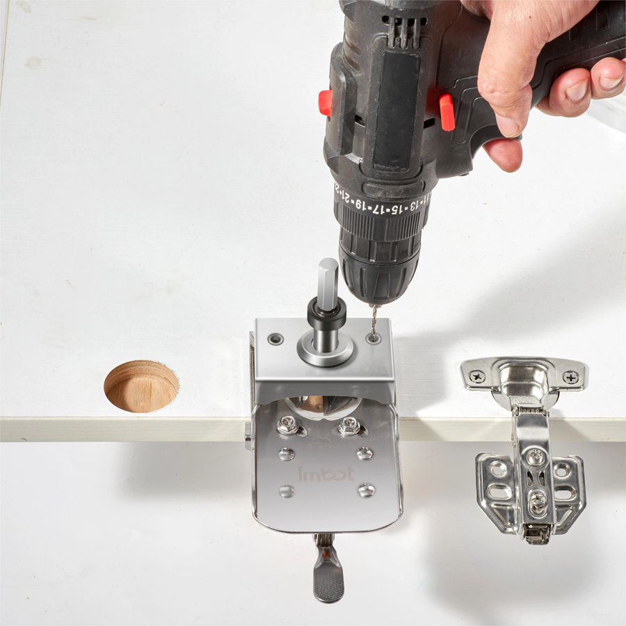 Imbot Scharnierloch-Lokalisator Installationsvorrichtung für Holzschränktüren in Silber - Bild 2
