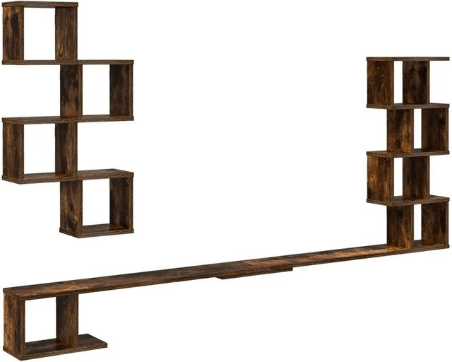 vidaXL Wandmontiertes TV-Regal in Räuchereiche, Modernes Design für dein Wohnzimmer, B/H/T: 200 x 94 x 15 cm - Bild 1