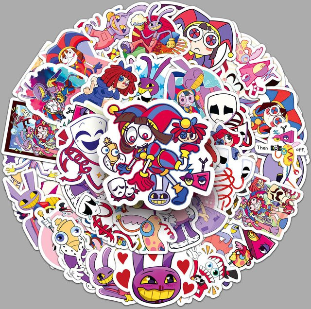 Bandai The Amazing Digital Circus Aufkleber, 54-teiliges Set, Vinyl - Bild 1