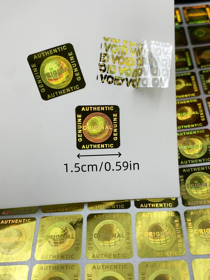 1000 Stück Hologramm-Aufkleber VOID Original Manipulationssichere Einweg-Etiketten in Silber mit Universelles Design für die Erde - Bild 5