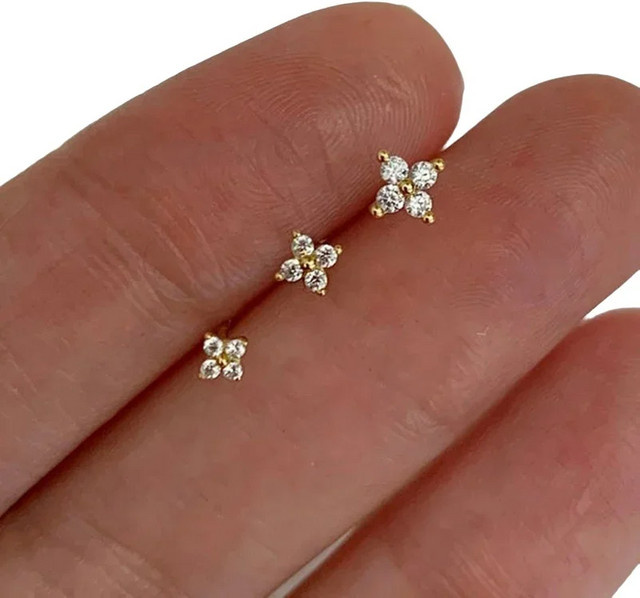 LUXUKISSKIDS Blumenohrringe, Zirkonia, Gold, Damen - Bild 1