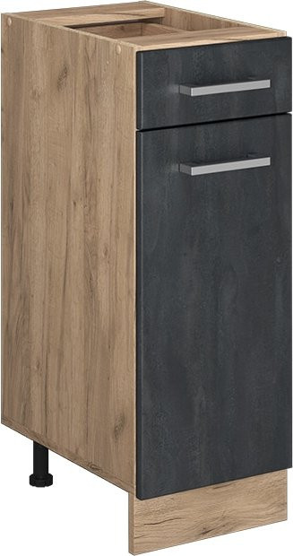 Vicco Schubunterschrank R-Line Schwarz Beton Eiche ohne Arbeitsplatte Breite: 30 cm - Bild 1