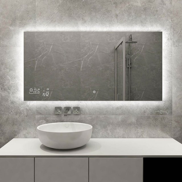 Heidenfeld Infrarot-Spiegelheizung HF-HS200 mit LED-Licht und Anti-Beschlag-Funktion, 350 Watt - Bild 1