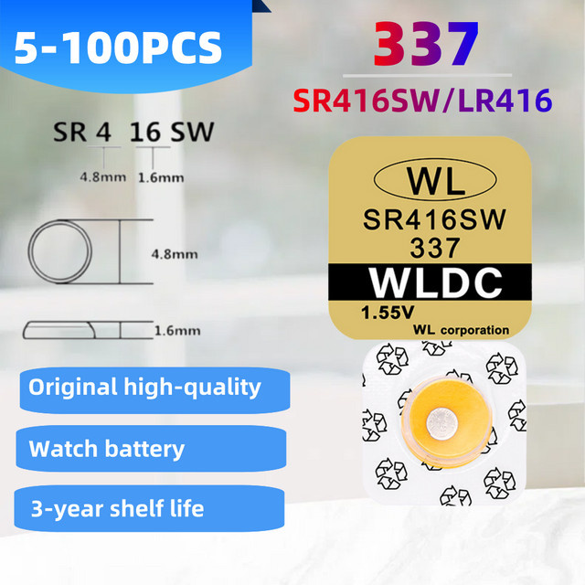 Yuform SR416SW Knopfzellenbatterien 1,55V Silber für Mini Wireless Ohrhörer und Uhren - Bild 1