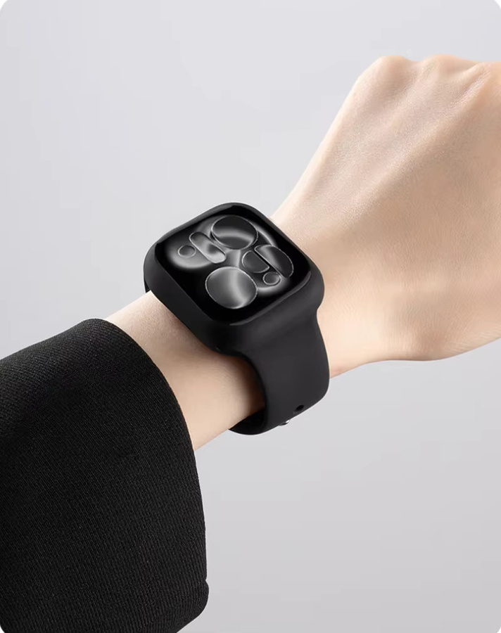 Uhrenarmband Silikon, Schwarz, Unisex - Bild 2
