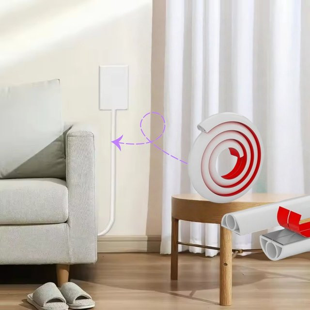 PVC Kabelkanal als weiche Kabelabdeckung zur Wandmontage, Farbe: Braun, Länge: 100 cm, Breite: 2 cm - Bild 1