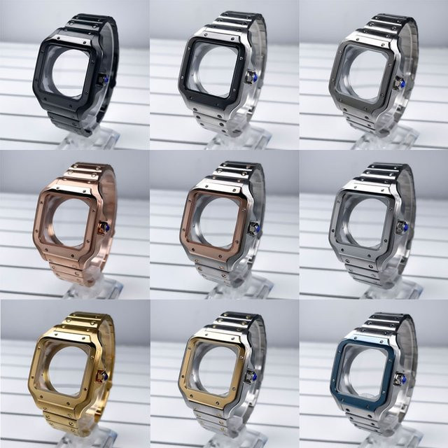 Santo Uhrengehäuse Edelstahl, quadratisch, 38 mm, Silber, Unisex - Bild 1