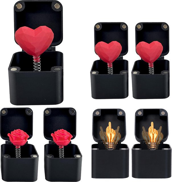 Liebe Rose Überraschungsbox als Scherzartikel in Rot für Valentinstag und Weihnachten - Bild 1