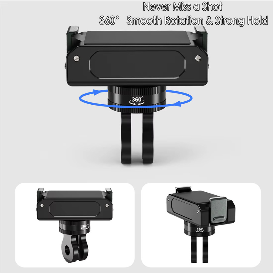 DJI Action 6 Osmo Nano Magnetische Quick Release Basis Halterung mit Dual Klaue Schnalle und 1/4 Zoll Stativ Adapter in Schwarz - Bild 2