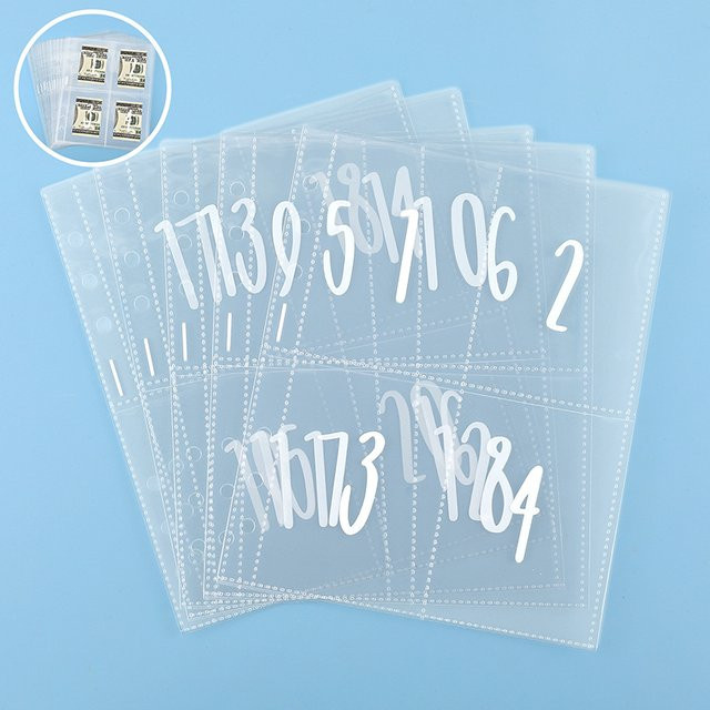 JETTING Sparbuch Set mit 100 transparenten Umschlägen und 25 selbstklebenden Einlagen im A5-Format - Bild 1