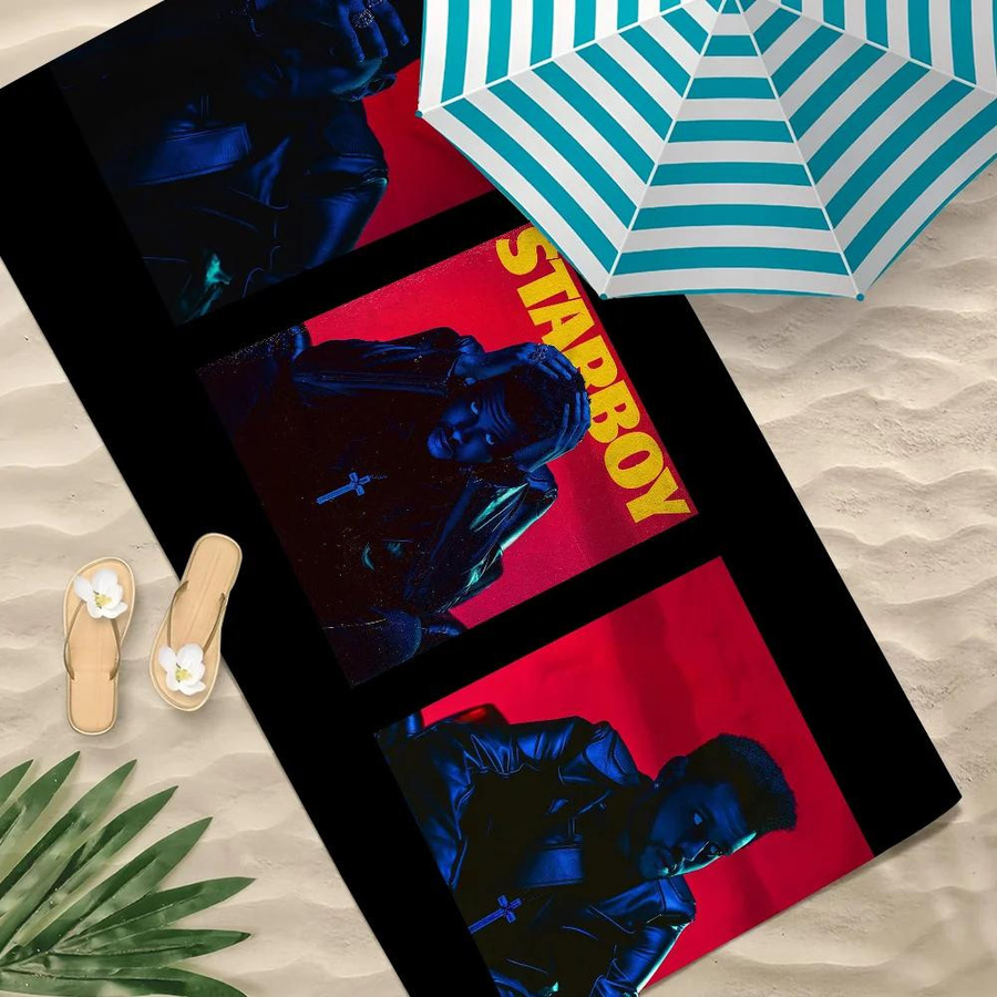 The Weeknd Sänger Handtuch für Pool und Strand, schnelltrocknend und tragbar, Multicolor, B/H: 50 x 100 cm - Bild 4