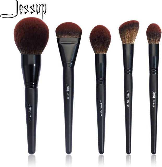 Jessup Make-up-Pinsel Phantom Black, 5 Stück, Kunsthaar, Schwarz - Bild 1