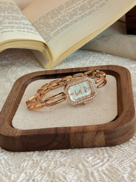 LSVTR Armbanduhr Quarz, Edelstahl, Gold, Perle, Kristall, Damen - Bild 1
