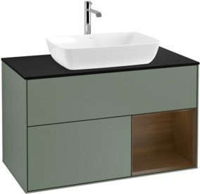 V&B Waschtischunterschrank Finion 100 Wandbeleuchtung in lackiertem Oliven-Design B/T/H: 100 x 50,1 x 50,1 cm - Bild 1