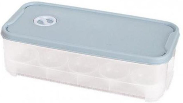 NATAWA Eierhalter aus Kunststoff, luftdichter Eierspender und Lebensmittelaufbewahrungsbehälter für den Kühlschrank, Blau, B/T/H: 24,5 x 12,0 x 7,0 cm - Bild 1