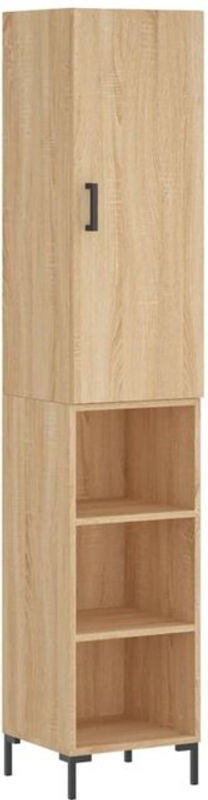 Vidaxl Highboard Sonoma-Eiche in Eiche Natur aus Holzwerkstoff und Metall mit Drehtüren, H x B x T: 180 x 34,5 x 34 cm - Bild 1