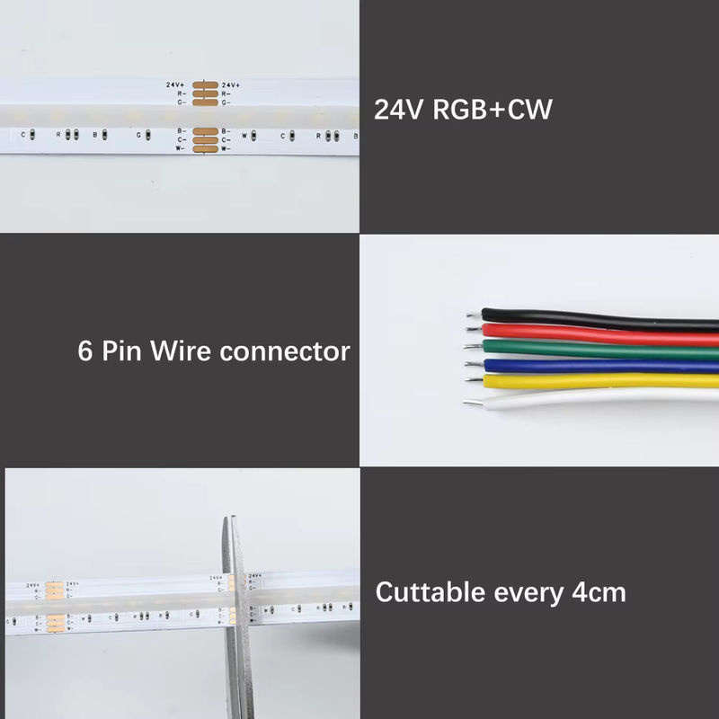 CENFAYA COB RGB+CCT LED-Streifen 24V RGBCW dimmbar multicolor Linearbeleuchtung mit RA90 - Bild 5