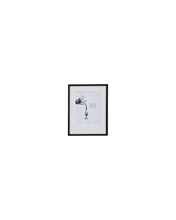House Doctor Gemälde Wine Bordeaux in Rot, minimalistisches Wandbild mit Glas und Aluminium, Breite: 23 cm, Höhe: 30 cm