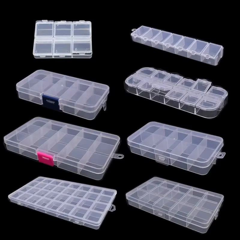 Transparente Aufbewahrungsbox aus Kunststoff mit 6 bis 32 Fächern für Perlen, Schmuck und Bastelbedarf - Bild 3