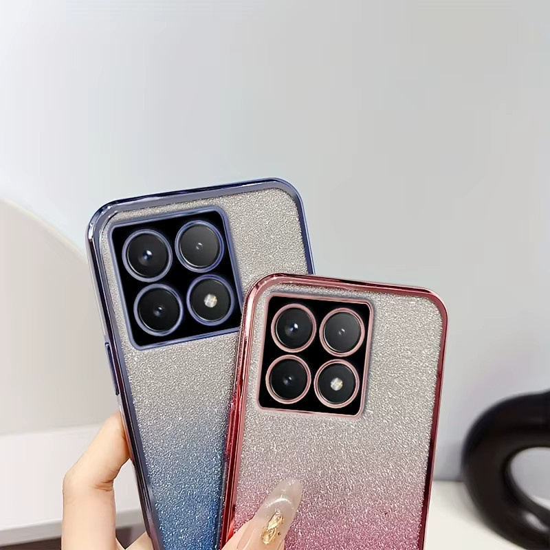 Luxus Silikon Handyhülle mit Gradient Glitter Überzug für Xiaomi CIVI 2 3 4Pro 10S 11T 12SuLTRA 13 13Ultra 14T 14TPro in Silber Multicolour - Bild 3