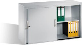 C+P Akten-Sideboard Acurado mit Schiebetüren und Schloss, Farbe Lichtgrau, H: 72,0 cm, B: 120,0 cm, T: 40,0 cm - Bild 1