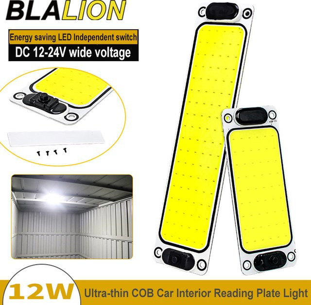 BLALION LED-Auto-COB-Licht als helle Innen-Leselampe für LKW, Van und Boot mit Schalter, 12–24 V - Bild 1