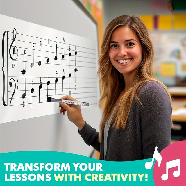 2D Flat Stave Music Note Magnetfolien-Set zur Fliesendekoration für Zuhause und das Klassenzimmer - Bild 1