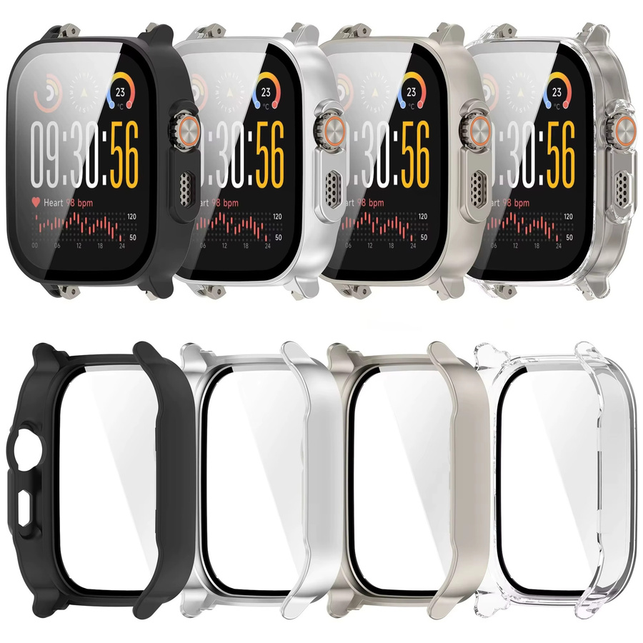 Schutzhülle für Realme Watch 5 aus hartem PC und gehärtetem Glas in Transparent oder Schwarz mit integriertem Displayschutz - Bild 7