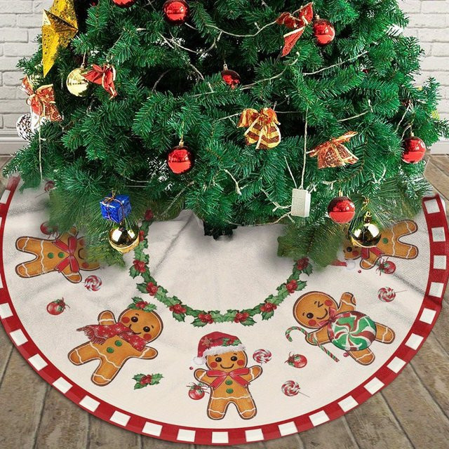 VIKAMA Weihnachtsbaum-Unterlage mit Gingerbread Man Print in Mehrfarbig - Bild 1