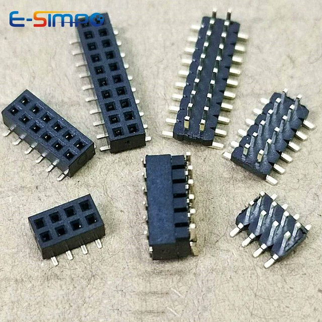 E-SIMPO 20 Stück SMD PH1,0 mm Stecker und Buchsenleiste zweireihig, niedriges kurzes Profil, Farbe: Schwarz - Bild 1