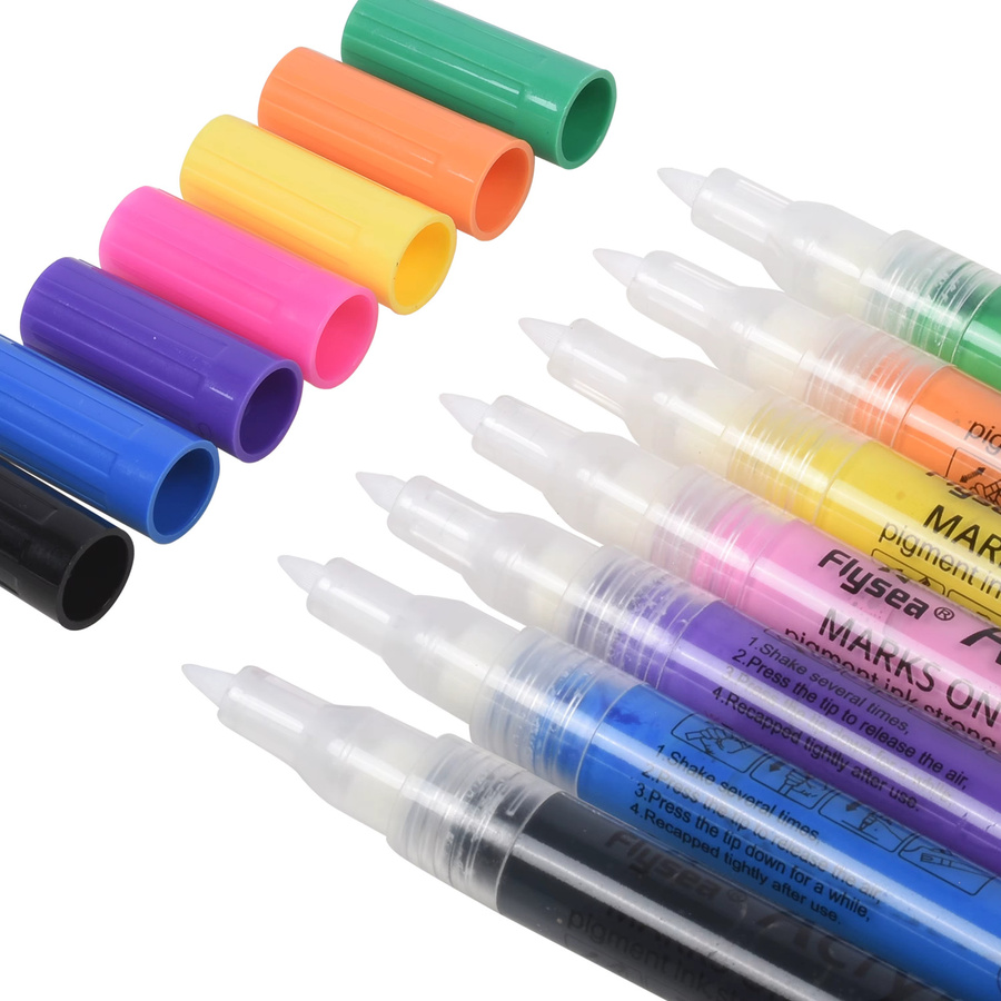 Golf Club Acryl-Marker Set mit Farbwechselfunktion, 0,7 mm feine Spitze, wasserfest und sonnenfest, mehrfarbiges Set inklusive Schwarz - Bild 4