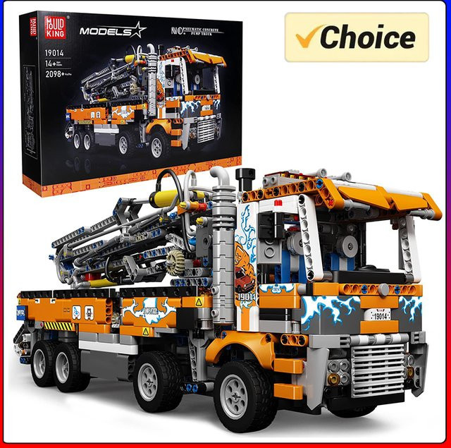Mould King MOC-89879 pneumatische Betonpumpe, LKW-Modell, Baustein, ab 14 Jahren - Bild 1