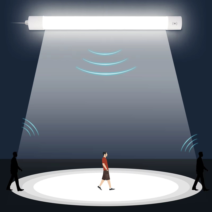Oraymin 2er-Pack LED-Deckenleuchten mit Bewegungsmelder, wasserdichte LED-Lattenleuchte IP65, 36 W, 4000 lm, neutralweiß 4000 K, Länge: 120 cm, weiß - Bild 2