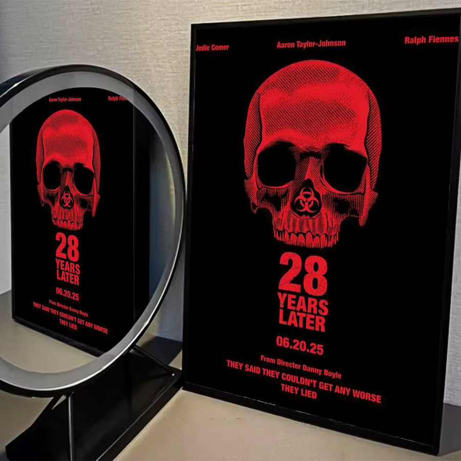 Rastar Vintage-Poster 28 Tage später Horrorfilm Selbstklebender Wandsticker in Weiß und Rot - Bild 3