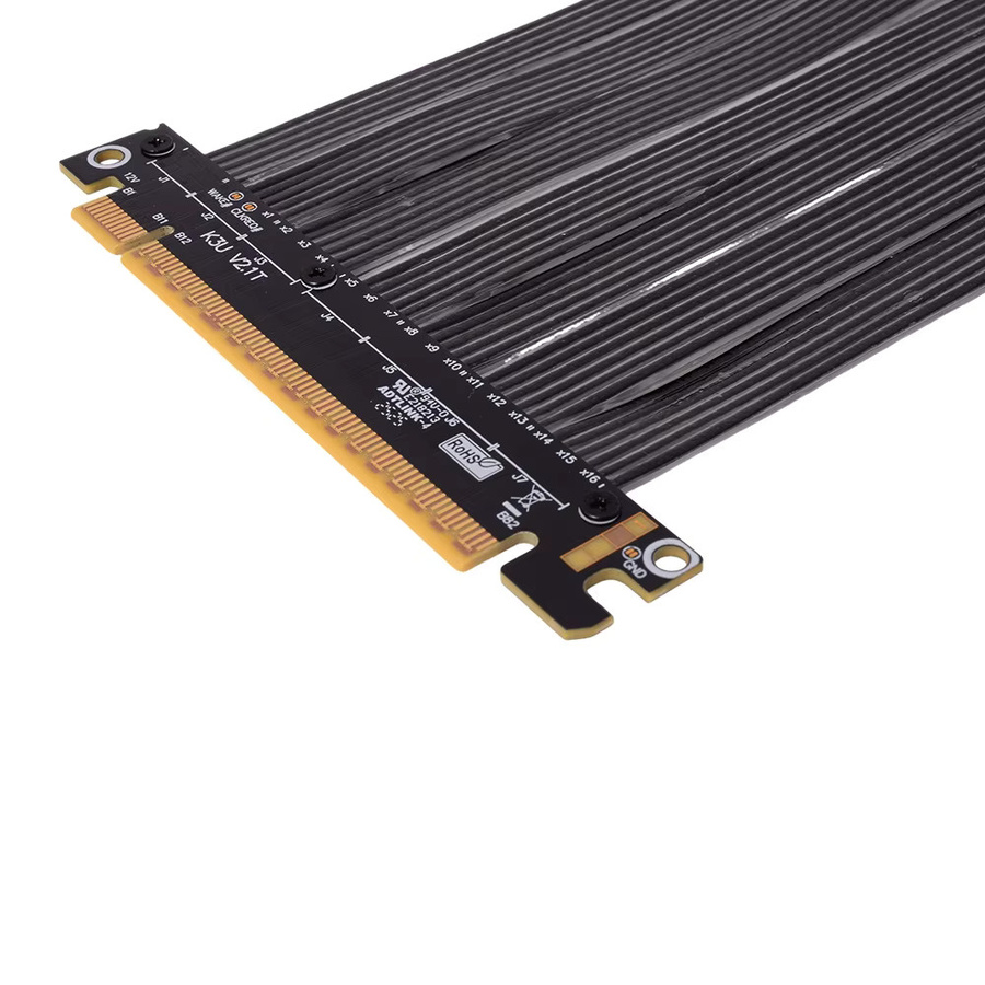 ADT-Link GPU-Verlängerungskabel PCIe 5.0 Gen5 x16 Riser-Adapter K33UR-BK Schwarz 512 Gbit/s High Speed für NVIDIA RTX50 und AMD RX90xx Server - Bild 3