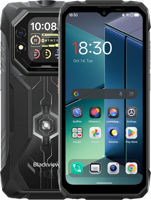 Blackview Rock 1 Outdoor-Smartphone mit Android 16, 256 GB Speicher, 15000mAh Akku und 6,56 Zoll HD+ Display, IP69K & IP68 zertifiziert, Schwarz - Bild 1