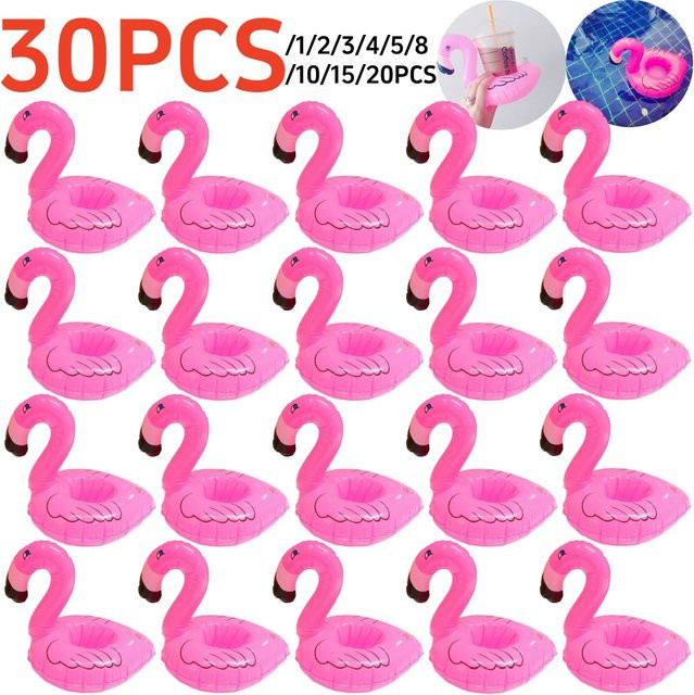 JOCESTYLE Flamingo aufblasbarer Getränkehalter, Pink, PVC - Bild 1