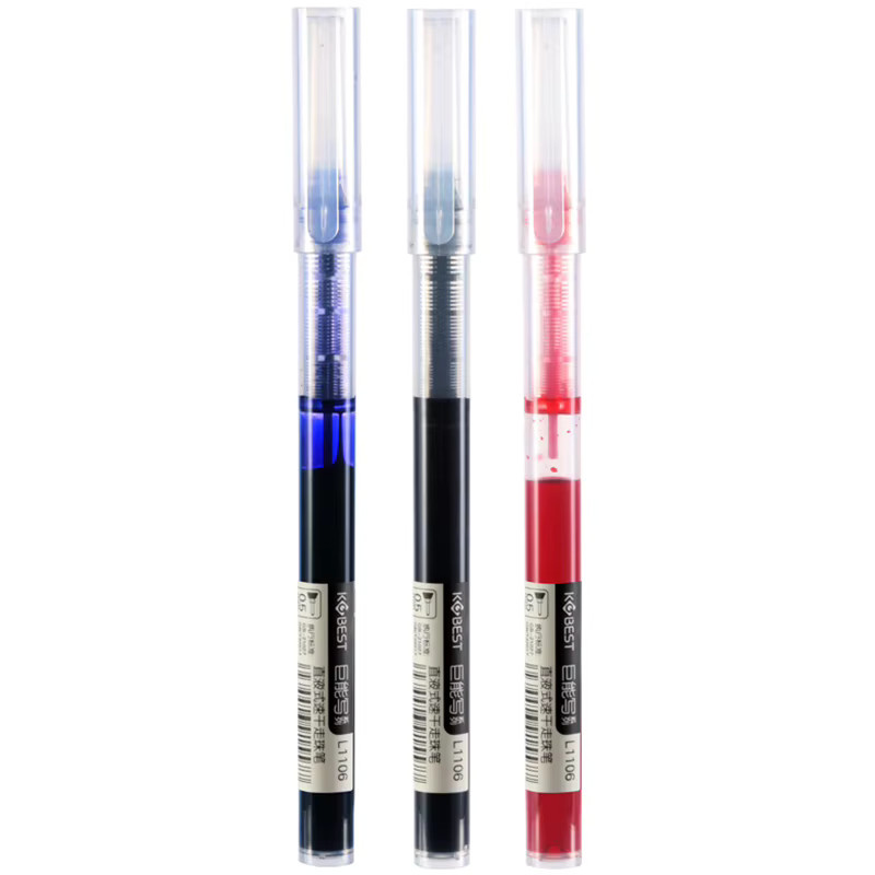 KOBEST Gelstifte mit 0,5 mm feiner Spitze, schnelltrocknende Tintenroller mit hoher Tintenkapazität, schwarze Tinte, 12 Stück - Bild 6