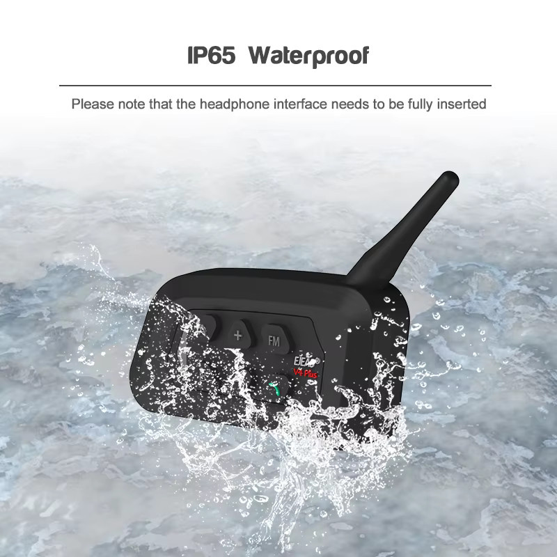 EJEAS V4 PLUS und 2 Stück V6 PRO Bluetooth Helm-Intercom-Set mit Voll-Duplex-Mikrofon, wasserdicht, Schwarz - Bild 3