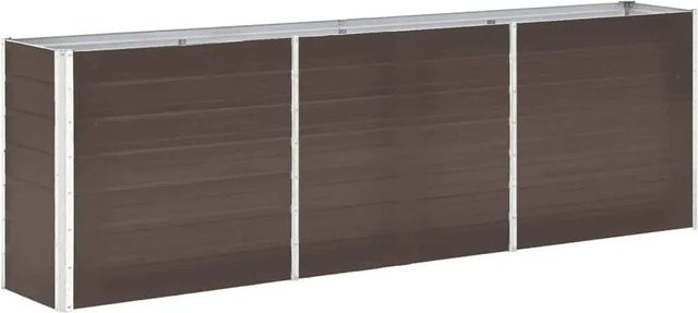 DELUKE Hochbeet OSKAR aus verzinktem Stahl in Braun, B/T/H: 240 x 40 x 77 cm - Bild 1