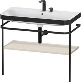 Duravit Möbelwaschtisch-Kombi Happy D.2 Plus in Tau matt mit Konsole und 2 HL, Breite: 97,5 cm, Tiefe: 49 cm - Bild 1