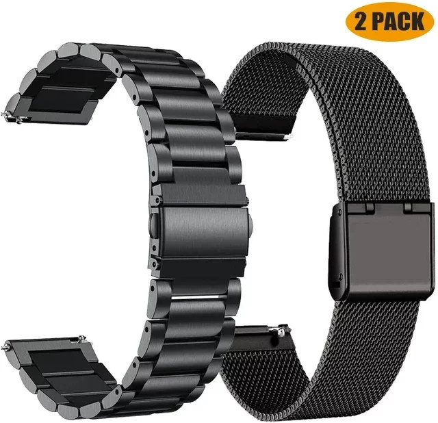 Uhrenarmband Edelstahl, Schwarz, 22 mm, Unisex - Bild 1