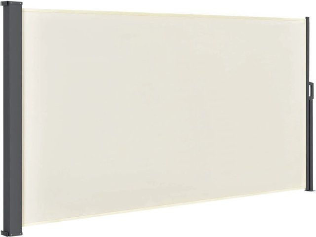 Juskys Seitenmarkise Dubai ausziehbar blickdicht Sichtschutz für Garten und Terrasse Beige B: 300 cm, H: 180 cm - Bild 1