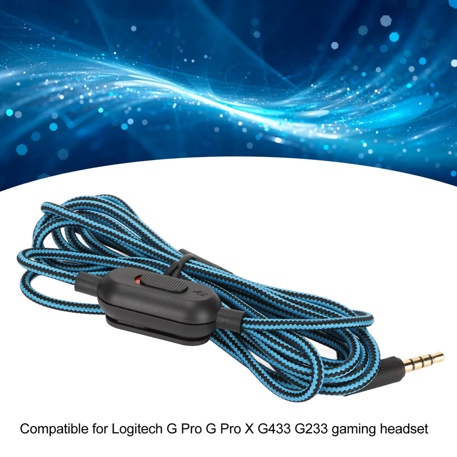 Logitech Gaming-Headset-Kabel in Schwarz mit Lautstärkeregelung und Stummschalter für G Pro und G Pro X - Bild 3