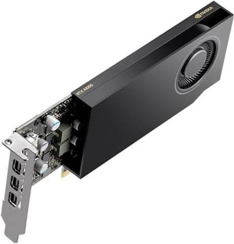 PNY Nvidia RTX A1000 Low Profile Grafikkarte mit 8GB GDDR6-RAM und Mini DisplayPort in Schwarz - Bild 1