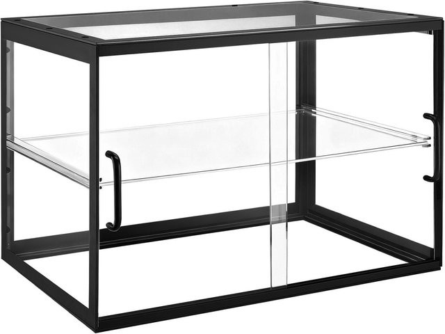 Buying Solutions MB 2-stöckige gewerbliche Bäckereiauslage aus Acryl in Schwarz und Transparent mit Schiebetür, B/T/H: 55,0 x 39,0 x 38,5 cm - Bild 1