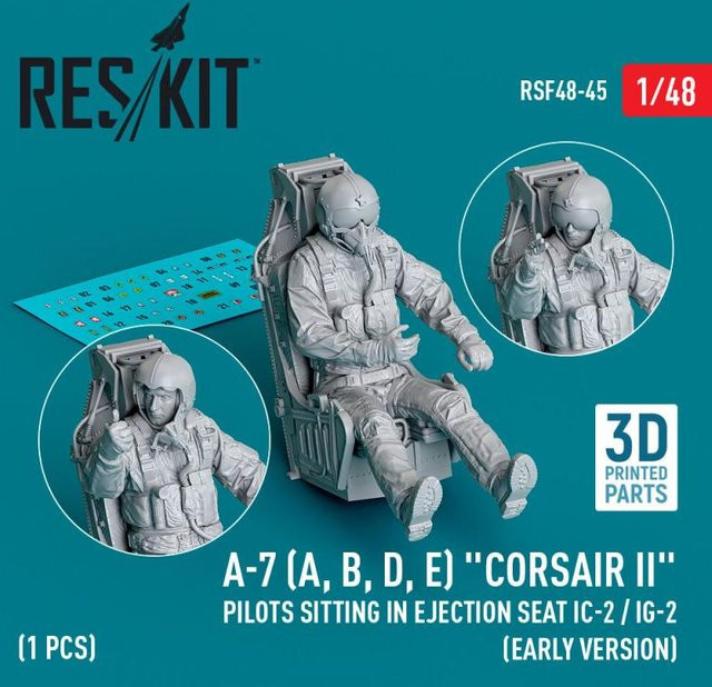 ResKit Models A-7 (A, B, D, E) Corsair II - Pilots sitting in ejection seat IC-2 / IG-2 (early version), 1-teiliges Set, 1:48 - Bild 1