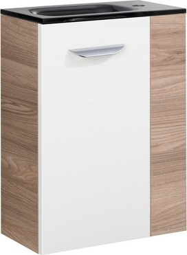 Fackelmann Waschbeckenunterschrank SBC Gäste Bad, Steinesche-Weiss, Hochglanz, B/H/T: 44 x 60 x 24,3 cm - Bild 2