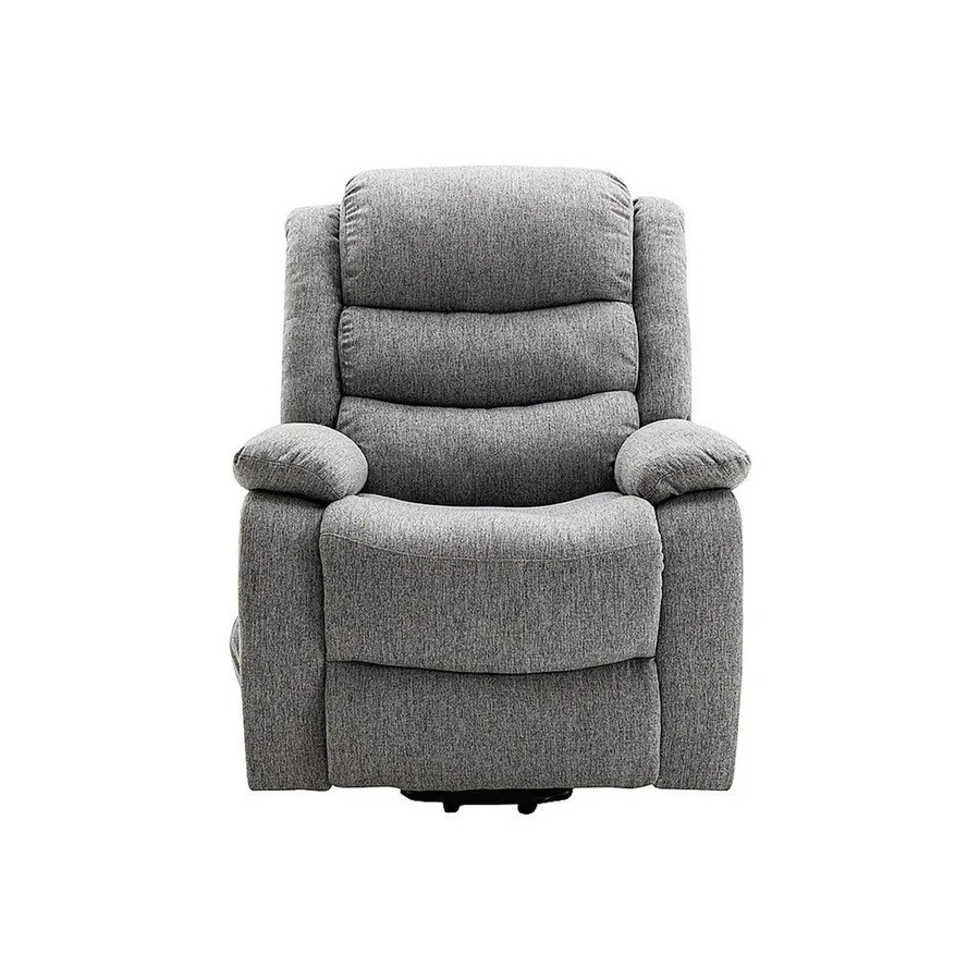 Vente-unique Sessel Nadine mit gerader Rückenlehne und Armlehnen in Hellgrau, Höhe: 94 cm - Bild 2