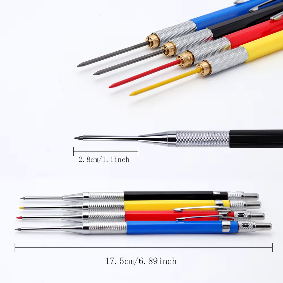 JOMPENS Zimmermannsmarkierungsstift-Set für Metall und Holz in Blau mit 2,0 mm Minen-Nachfüllung und Bleistiftspitzer - Bild 6